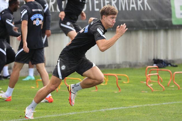 SOCCER - UEFA EL, Sturm vs Eindhoven GRAZ,AUSTRIA,29.SEP.21 - SOCCER - UEFA Europa League, group stage, SK Sturm Graz vs PSV Eindhoven, preview, training Sturm. Image shows David Affengruber (Sturm).  GEPAxpictures xMarioxBuehner