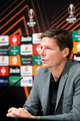 Frankfurt s head coach Oliver Glasner pictured during a press conference, PK, Pressekonferenz of German soccer team Eintracht Frankfurt, Wednesday 29 September 2021, in Antwerp, ahead of tomorrow s Europa League game against Belgian soccer team Royal Antwerp FC, on the second day (out of six) in Group D of the UEFA Europa League group stage. KRISTOFxVANxACCOM  x3103162x