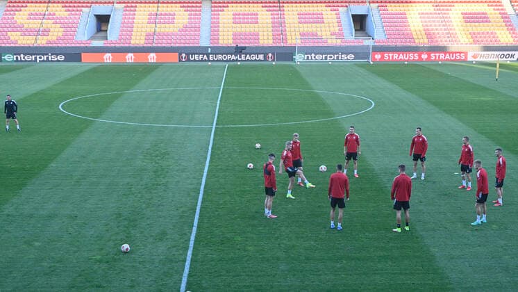 Players of Sparta attend a training prior to Europa League football Group A match Sparta Prague vs Glasgow Rangers in Prague, Czech Republic, September 29, 2021. (CTKxPhoto MichalxKamaryt) CTKPhotoP2021092907728  kmt