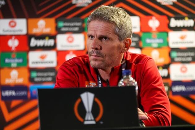 SOCCER - UEFA EL, West Ham vs Rapid LONDON,ENGLAND,29.SEP.21 - SOCCER - UEFA Europa League, group stage, West Ham United vs SK Rapid Wien, preview, press conference, PK, Pressekonferenz Rapid. Image shows head coach Dietmar Kuehbauer (Rapid).  GEPAxpictures xPhilippxBrem