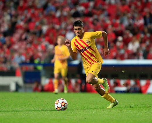 SL Benfica v FC Barcelona, Barca Group E - UEFA Champions League Pedri Gonzalez of FC Barcelona in action during the UEFA Champions League group E match between SL Benfica and FC Barcelona at Estadio da Luz on September 29, 2021 in Lisbon, Portugal. Lisbon Lisbon Portugal nascimento-slbenfic210929_npXrh  Copyright: xPauloxNascimentox