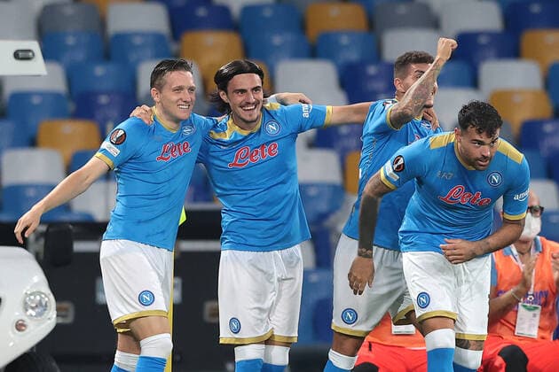 Photo Alessandro Garofalo LaPresse September 30, 2020 Naples, Italy soccer Napoli vs Spartak Mosca - Europa League 2021 2022 - Diego Armando Maradona stadium. In the pic: Eljif Elmas (SSC Napoli); celebrates after scoring gol 1-0  Copyright: xAlessandroxGarofalo LaPressex
