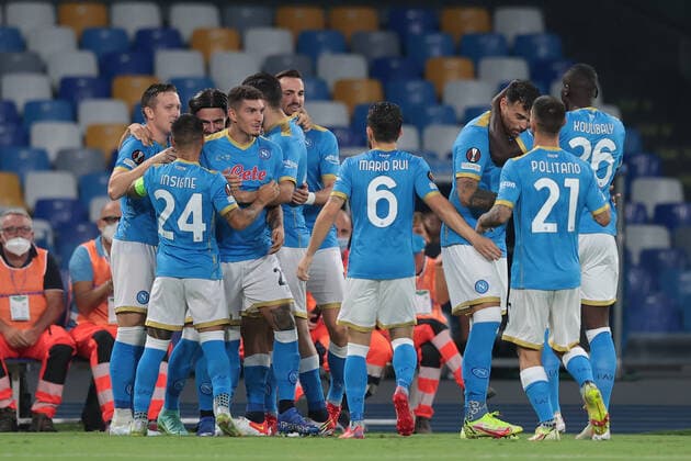 Photo Alessandro Garofalo LaPresse September 30, 2020 Naples, Italy soccer Napoli vs Spartak Mosca - Europa League 2021 2022 - Diego Armando Maradona stadium. In the pic: Eljif Elmas (SSC Napoli); celebrates after scoring gol 1-0  Copyright: xAlessandroxGarofalo LaPressex