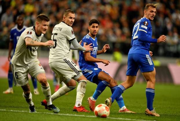 Mandatory Credit: Photo by Maciej Gillert Shutterstock (12516542x) Ayoze Perez of Leicester City and Artur Jedrzejczyk of Legia Warsaw Legia Warsaw v Leicester City, UEFA Europa League, Group C, Football, Marshall Jozef Pilsudski Municipal Stadium, Warsaw, Poland - 30 Sep 2021 EDITORIAL USE ONLY No use with unauthorised audio, video, data, fixture lists, club league logos or live services. Online in-match use limited to 120 images, no video emulation. No use in betting, games or single club league player publications. Legia Warsaw v Leicester City, UEFA Europa League, Group C, Football, Marshall Jozef Pilsudski Municipal Stadium, Warsaw, Poland - 30 Sep 2021 EDITORIAL USE ONLY No use with unauthorised audio, video, data, fixture lists, club league logos or live services. Online in-match use limited to 120 images, no video emulation. No use in betting, games or single club league player publications. Copyright: xMaciejxGillert Shutterstockx 12516542x