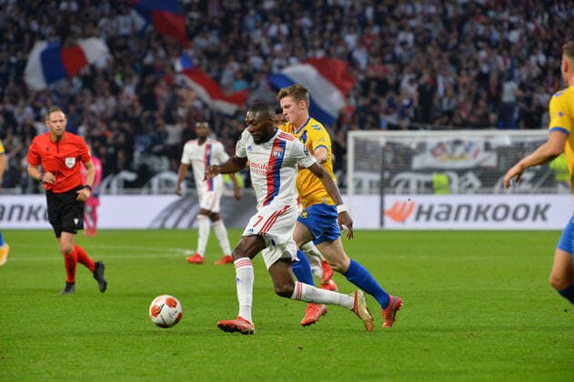 Karl Toko Ekembi (lyon) FOOTBALL : Olympique Lyonnais vs Brondby IF - Ligue Europa - 30 09 2021 FredericChambert Panoramic 