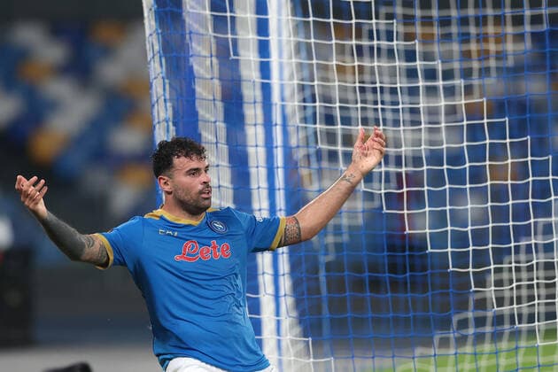 Photo Alessandro Garofalo LaPresse September 30, 2020 Naples, Italy soccer Napoli vs Spartak Mosca - Europa League 2021 2022 - Diego Armando Maradona stadium. In the pic: Andrea Petagna (SSC Napoli);  Copyright: xAlessandroxGarofalo LaPressex