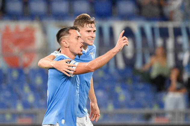 Patric (SS Lazio) celebrates after scoring goal 2-0 during the UEFA Europa League football match between SS Lazio and Lokomotiv Mosca at The Olympic Stadium in Rome on 30 September 2021.  Copyright: xFabrizioxCorradettix xIPAx xx 0