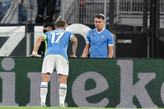 30th September 2021; Stadio Olimpico, Rome, Italy;Europa League Football, SS Lazio versus Lokomotiv Moscow: Patric of SS Lazio celebrates after scoring the goal for 2-0  ActionPlus12327114 AllShotLive