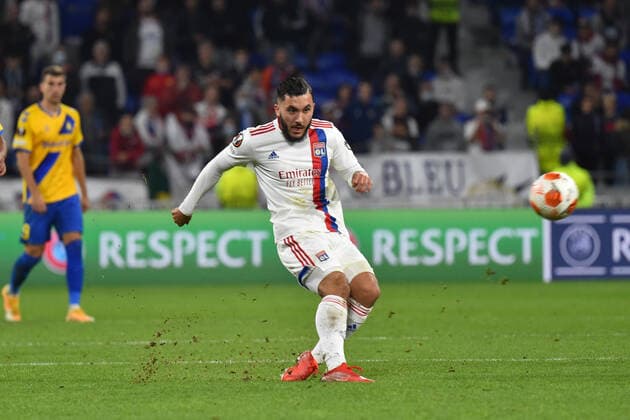 Rayan Cherki (lyon) FOOTBALL : Olympique Lyonnais vs Brondby IF - Ligue Europa - 30 09 2021 FredericChambert Panoramic 
