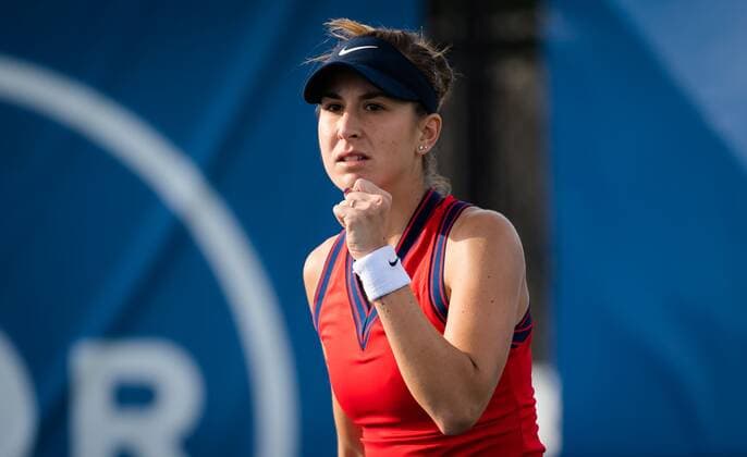 Mandatory Credit: Photo by Rob Prange Shutterstock (12471256bv) Belinda Bencic of Switzerland in action during the third round of the 2021 Chicago Fall Tennis Classic WTA, Tennis Damen 500 tennis tournament Chicago Fall Tennis Classic 2021, Tennis, Chicago, USA - 30 Sep 2021 Chicago Fall Tennis Classic 2021, Tennis, Chicago, USA - 30 Sep 2021  Copyright: xRobxPrange Shutterstockx 12471256bv