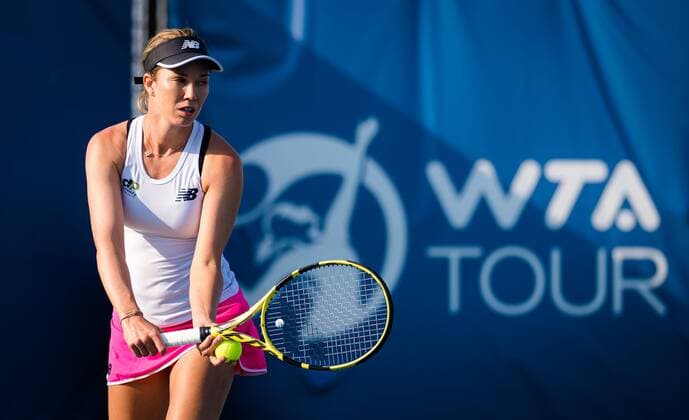 Mandatory Credit: Photo by Rob Prange Shutterstock (12471259e) Danielle Collins of the United States in action during the third round of the 2021 Chicago Fall Tennis Classic WTA, Tennis Damen 500 tennis tournament Chicago Fall Tennis Classic 2021, Tennis, Chicago, USA - 01 Oct 2021 Chicago Fall Tennis Classic 2021, Tennis, Chicago, USA - 01 Oct 2021  Copyright: xRobxPrange Shutterstockx 12471259e