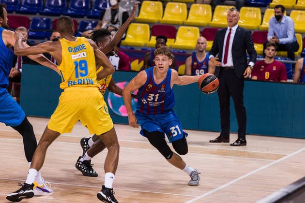October 1, 2021, Barcelona, Barcelona, Spain: Rokas Jokubaitis of FC Barcelona, Barca in action during the Turkish Airlines EuroLeague match between FC Barcelona and Alba Berlin at Palau Blaugrana on October 01, 2021 in Barcelona, Spain. Barcelona Spain - ZUMAa181 20211001_zaa_a181_117 Copyright: xJavierxBorregox