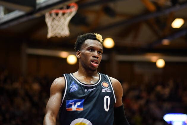 T J Shorts Merlins Crailsheim , GER, HAKRO Merlins Crailsheim vs MHP Riesen Ludwigsburg, 02 10 2021, Round of 16 BBL Cup, Season 2021 2022 GER, HAKRO Merlins Crailsheim vs MHP Riesen Ludwigsburg, 02 10 2021, Round of 16 BBL Cup, Season 2021 2022 Crailsheim Copyright: xEibner MichaelxMemmlerx EP_MMR