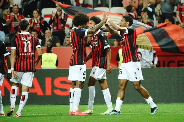 Joie - Dante (OGC Nice) - Jean Clair Todibo (OGC Nice) FOOTBALL : OGC Nice vs Brest - Ligue 1 Uber Eats - Nice - 02 10 2021 NorbertScanella Panoramic 