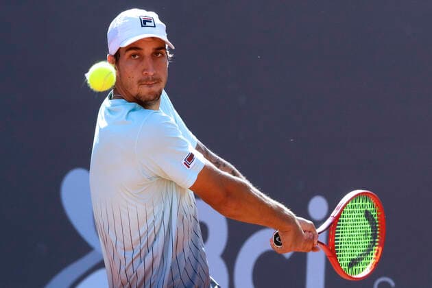 Tenis, Gonzalo Lama vs Felipe Meligeni Se enfrentan los tenistas Gonzalo Lama de Chile vs Felipe Meligeni Rodrigues de Brasil por el ATP, Tennis Herren Challenger Santiago 2 2021 en el Club Palestino en Santiago, Chile. 5 10 2021 Javier Salvo Photosport Tennis, Gonzalo Lama vs Felipe Meligeni They face tennis players Gonzalo Lama of Chile vs Felipe Meligeni Rodrigues of Brazil for the ATP Challenger Santiago 2 2021 at Club Palestino in Santiago, Chile. 5 10 2021 Javier Salvo Photosport Gonzalo Lama vs Felipe Meligeni,ATP Challenger Santiago 2 2021