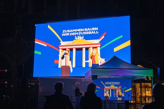Präsentation des EM Host City Logo der Stadt München München Bayern Deutschland Copyright: xMaxxLudwigx-xmufkinnphotosx