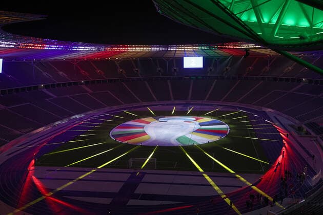 UEFA EURO 2024 Brand Launch BERLIN, GERMANY OCTOBER 05 A general view of the UEFA EURO 2024 Logo and Brand Launch at Olympiastadion on October 05, 2021 in Berlin, Germany Photo by Maja Hitij Getty Images Berlin Olympiastadion Berlin Germany Poolfoto Getty Images ,EDITORIAL USE ONLY