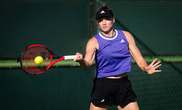 Mandatory Credit: Photo by Rob Prange Shutterstock (12525398cp) Elena Rybakina of Kazakhstan during practice ahead of the 2021 BNP Paribas Open WTA, Tennis Damen 1000 tennis tournament 2021 BNP Paribas Open Day 2 - 05 Oct 2021 2021 BNP Paribas Open Day 2 - 05 Oct 2021  Copyright: xRobxPrange Shutterstockx 12525398cp