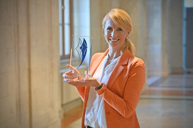 Jessica VON BREDOW WERNDL double Olympic champion in riding Tokyo 2020 , Bavarian Sports Award 2021 on 06 10 2021