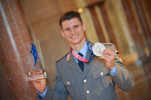 Lukas DAUSER Silver Medalist Gymnastics Bars Tokyo 2020 , Bavarian Sports Award 2021 on 06 10 2021