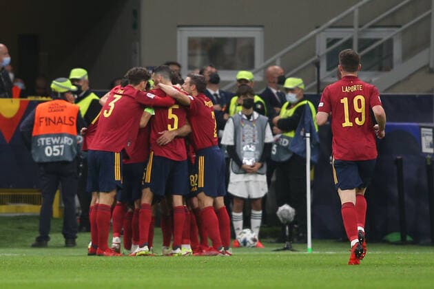 Milan, Italy - 06.10.2021: FERRA TORRES (SPAIN) celebrates goal during the Finals Uefa Nations League football match Italy vs Spain at San Siro Stadium in Milan on october 06th 2021.  Copyright: xMarcoxIacobuccix xIPAx xMarcoxIacobuccix 0