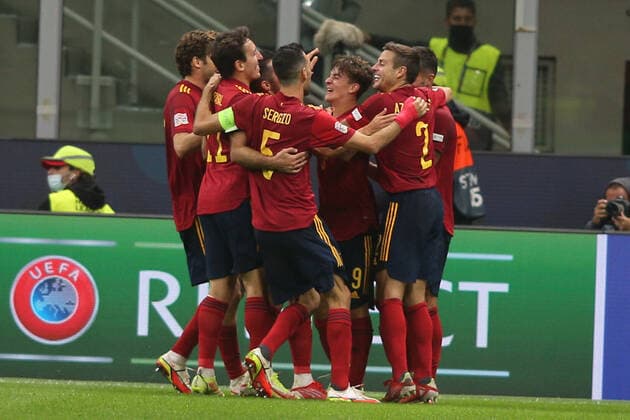 Milan, Italy - 06.10.2021: FERRA TORRES (SPAIN) celebrates goal during the Finals Uefa Nations League football match Italy vs Spain at San Siro Stadium in Milan on october 06th 2021.  Copyright: xMarcoxIacobuccix xIPAx xMarcoxIacobuccix 0