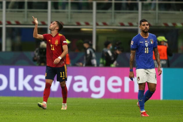 Milan, Italy - 06.10.2021: FERRA TORRES (SPAIN) celebrates goal during the Finals Uefa Nations League football match Italy vs Spain at San Siro Stadium in Milan on october 06th 2021.  Copyright: xMarcoxIacobuccix xIPAx xMarcoxIacobuccix 0