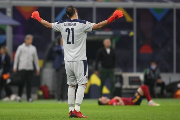 Milan, Italy - 06.10.2021: GIGI DONNARUMMA (ITALY) in action during the Finals Uefa Nations League football match Italy vs Spain at San Siro Stadium in Milan on october 06th 2021.  Copyright: xMarcoxIacobuccix xIPAx xMarcoxIacobuccix 0