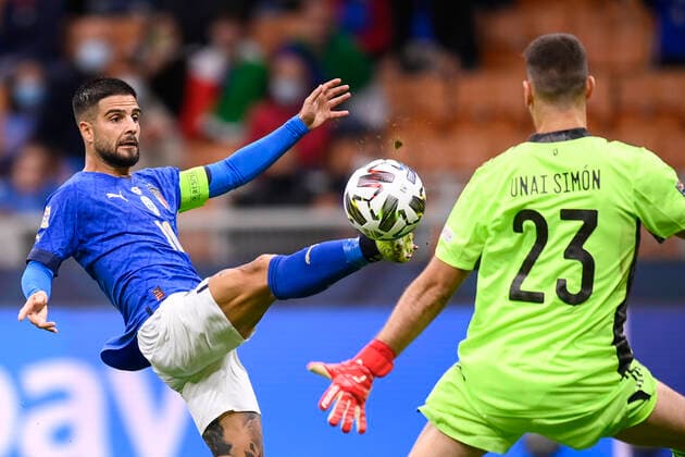 Photo LaPresse - Fabio Ferrari October, 06 2021 Milan, Italy soccer Italy vs Spain - Semi-final Nations League - San Siro Stadium of Milan. In the pic:Lorenzo Insigne (Italy)  Copyright: xFabioxFerrari LaPressex