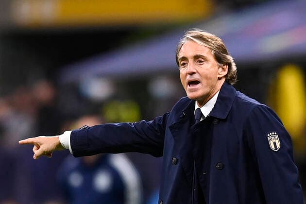 Photo LaPresse - Fabio Ferrari October, 06 2021 Milan, Italy soccer Italy vs Spain - Semi-final Nations League - San Siro Stadium of Milan. In the pic:Roberto Mancini (Italy)  Copyright: xFabioxFerrarix