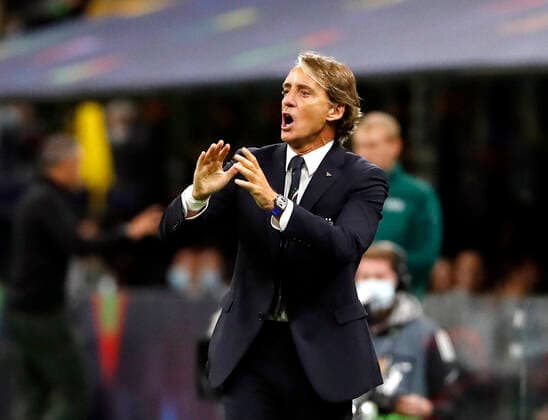 Semifinal de la UEFA Nations League entre Italia y Espana. En la imagen, Roberto Mancini. UEFA Nations League semifinal between Italy and Spain. In this picture, Roberto Mancini. 