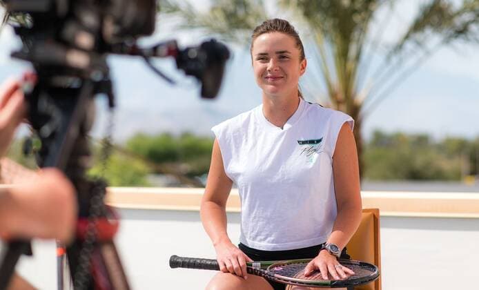 Mandatory Credit: Photo by Rob Prange Shutterstock (12524558am) Elina Svitolina of the Ukraine talks to the media ahead of the 2021 BNP Paribas Open WTA, Tennis Damen 1000 tennis tournament BNP Paribas Open, Tennis, Day 1, Indian Wells Tennis Garden, California, USA - 06 Oct 2021 BNP Paribas Open, Tennis, Day 1, Indian Wells Tennis Garden, California, USA - 06 Oct 2021 Copyright: xRobxPrange Shutterstockx 12524558am