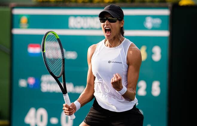 Mandatory Credit: Photo by Rob Prange Shutterstock (12524628as) Astra Sharma of Australia in action during the first round of the 2021 BNP Paribas Open WTA, Tennis Damen 1000 tennis tournament BNP Paribas Open, Tennis, Day 2, Indian Wells Tennis Garden, California, USA - 07 Oct 2021 BNP Paribas Open, Tennis, Day 2, Indian Wells Tennis Garden, California, USA - 07 Oct 2021 Copyright: xRobxPrange Shutterstockx 12524628as