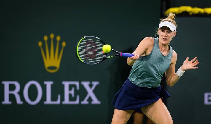 Mandatory Credit: Photo by Rob Prange Shutterstock (12524628eo) Alison Riske of the United States in action during the first round of the 2021 BNP Paribas Open WTA, Tennis Damen 1000 tennis tournament BNP Paribas Open, Tennis, Day 2, Indian Wells Tennis Garden, California, USA - 07 Oct 2021 BNP Paribas Open, Tennis, Day 2, Indian Wells Tennis Garden, California, USA - 07 Oct 2021 Copyright: xRobxPrange Shutterstockx 12524628eo