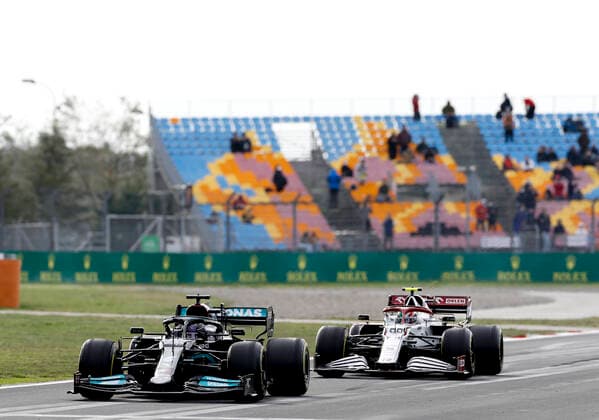 44 Lewis Hamilton GBR, Mercedes AMG Petronas F1 Team , 99 Antonio Giovinazzi ITA, Alfa Romeo Racing ORLEN , F1 Grand Prix of Turkey at Intercity Istanbul Park on October 8, 2021 in Istanbul, Turkey Photo by HOCH ZWEI Istanbul Turkey
