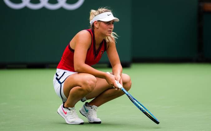 Mandatory Credit: Photo by Rob Prange Shutterstock (12524630ap) Marta Kostyuk of Ukraine in action during the second round of the 2021 BNP Paribas Open WTA, Tennis Damen 1000 tennis tournament BNP Paribas Open, Tennis, Day 3, Indian Wells Tennis Garden, California, USA - 08 Oct 2021 BNP Paribas Open, Tennis, Day 3, Indian Wells Tennis Garden, California, USA - 08 Oct 2021 Copyright: xRobxPrange Shutterstockx 12524630ap