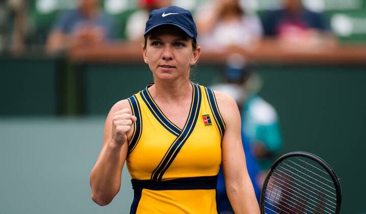 Mandatory Credit: Photo by Rob Prange Shutterstock (12524630aj) Simona Halep of Romania in action during the second round of the 2021 BNP Paribas Open WTA, Tennis Damen 1000 tennis tournament BNP Paribas Open, Tennis, Day 3, Indian Wells Tennis Garden, California, USA - 08 Oct 2021 BNP Paribas Open, Tennis, Day 3, Indian Wells Tennis Garden, California, USA - 08 Oct 2021 Copyright: xRobxPrange Shutterstockx 12524630aj