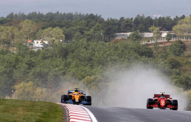 3 Daniel Ricciardo AUS, McLaren F1 Team , 55 Carlos Sainz ESP, Scuderia Ferrari Mission Winnow , F1 Grand Prix of Turkey at Intercity Istanbul Park on October 9, 2021 in Istanbul, Turkey Photo by HOCH ZWEI Istanbul Turkey