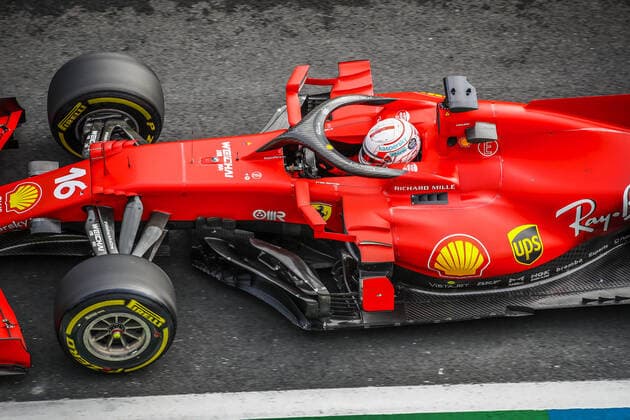 16 LECLERC Charles (mco), Scuderia Ferrari SF21, action during the Formula 1 Rolex Turkish Grand Prix 2021, 16th round of the 2021 FIA Formula One World Championship, WM, Weltmeisterschaft from October 8 to 10, 2021 on the Istanbul Park, in Tuzla, Turkey - F1 - TURKISH GRAND PRIX 2021 DPPI Panoramic  _B2_9400