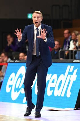 BG Göttingen Telekom Baskets Bonn 09 10 2021, Basketball Bundesliga, 2021 2022 season, 3 match day, BG Göttingen Telekom Baskets Bonns coach Tuomas Iisalo on the court Göttingen Lower Saxony Germany.