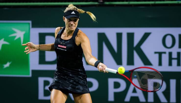 Mandatory Credit: Photo by Rob Prange Shutterstock (12524631da) Angelique Kerber of Germany in action during the second round at the 2021 BNP Paribas Open WTA, Tennis Damen 1000 tennis tournament BNP Paribas Open, Tennis, Day 4, Indian Wells Tennis Garden, California, USA - 09 Oct 2021 BNP Paribas Open, Tennis, Day 4, Indian Wells Tennis Garden, California, USA - 09 Oct 2021 Copyright: xRobxPrange Shutterstockx 12524631da