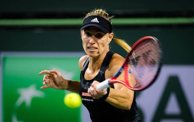 Tennis, WTA tournament in Indian Wells, Angelique Kerber defeats Katerina Siniakova