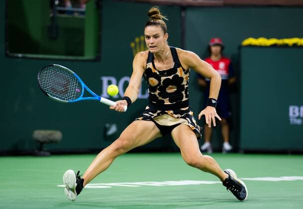 Mandatory Credit: Photo by Rob Prange Shutterstock (12524631dw) Maria Sakkari of Greece in action during the second round at the 2021 BNP Paribas Open WTA, Tennis Damen 1000 tennis tournament BNP Paribas Open, Tennis, Day 4, Indian Wells Tennis Garden, California, USA - 09 Oct 2021 BNP Paribas Open, Tennis, Day 4, Indian Wells Tennis Garden, California, USA - 09 Oct 2021 Copyright: xRobxPrange Shutterstockx 12524631dw