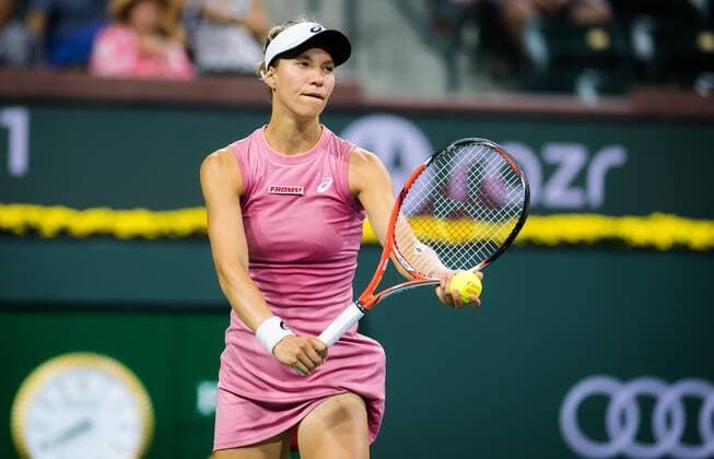 Mandatory Credit: Photo by Rob Prange Shutterstock (12524631dq) Viktorija Golubic of Switzerland in action during the second round at the 2021 BNP Paribas Open WTA, Tennis Damen 1000 tennis tournament BNP Paribas Open, Tennis, Day 4, Indian Wells Tennis Garden, California, USA - 09 Oct 2021 BNP Paribas Open, Tennis, Day 4, Indian Wells Tennis Garden, California, USA - 09 Oct 2021 Copyright: xRobxPrange Shutterstockx 12524631dq