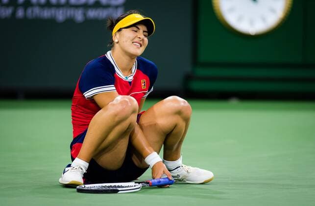 Mandatory Credit: Photo by Rob Prange Shutterstock (12524631fk) Bianca Andreescu of Canada in action during the second round at the 2021 BNP Paribas Open WTA, Tennis Damen 1000 tennis tournament BNP Paribas Open, Tennis, Day 4, Indian Wells Tennis Garden, California, USA - 09 Oct 2021 BNP Paribas Open, Tennis, Day 4, Indian Wells Tennis Garden, California, USA - 09 Oct 2021 Copyright: xRobxPrange Shutterstockx 12524631fk