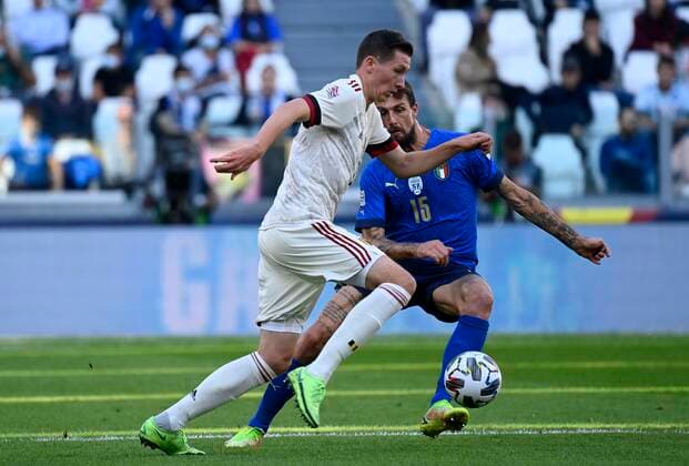 Torino, Italy - October 10 : Hans Vanaken midfielder of Belgium during to the UEFA Nations League Finals 2021 Third Place match between Italy and Belgium on October 10, 2021 in Torino, Italy, 10 10 2021 ( Italy v Belgium UEFA Nations League Third Place Match PhotoNews Panoramic 