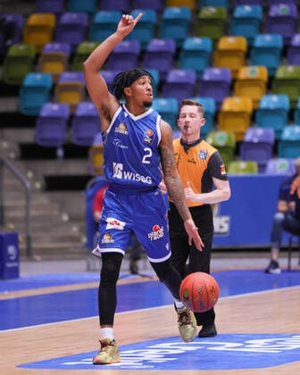 Fraport Skyliners Hamburg Towers, easyCredit BBL Donovan Donaldson Fraport Skyliners, 2 Basketball match of the easyCredit BBL between the Fraport Skyliners and the Hamburg Towers on 10 October 2021 at the Fraport Arena in Frankfurt am Main , Frankfurt am Main Hesse Germany Fraport Arena