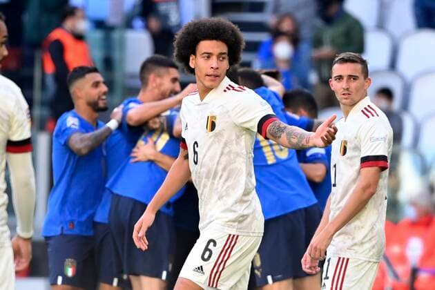 TORINO, ITALY - OCTOBER 10 : Axel Witsel midfielder of Belgium during to the UEFA Nations League Finals 2021 Third Place match between Italy and Belgium on October 10, 2021 in Torino, Italy, 10 10 2021 ( Italy v Belgium UEFA Nations League Third Place Match PhotoNews Panoramic 