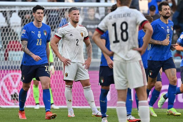 Belgium s Toby Alderweireld pictured during a soccer game between Belgian national team, Nationalteam Red Devils and Italy, the Nations League third-place play-off, in Torino, Italy, on Sunday 10 October 2021. DIRKxWAEM  x3111052x