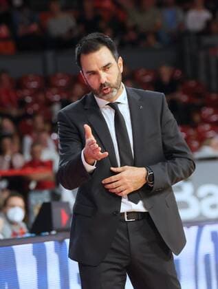 Braunschweig coach Jesus RAMIREZ basketball, FC Bayern Muenchen Loewen Braunschweig, BBL main round, 2021 2022 season, on 10 10 2021 in Muenchen, A U D I D O M E, Germany Source Copyright Credit Oryk HAIST. x1DX30416.JPGx